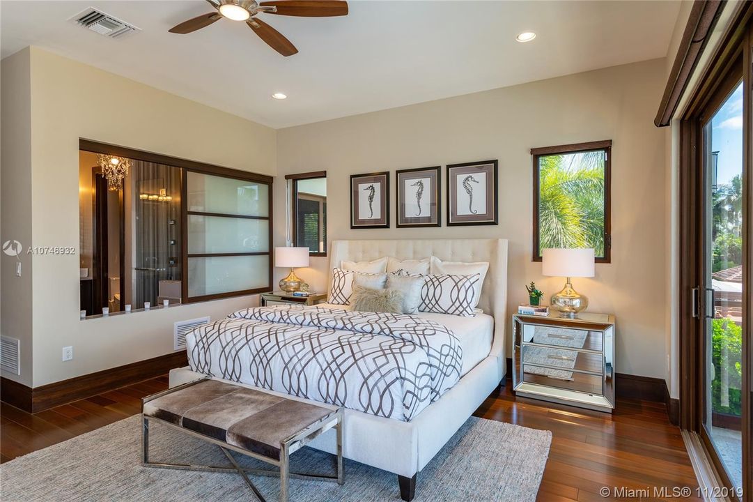 Upstairs Second Master Bedroom.  Bathroom with Shoji-Style Door to take in the views.