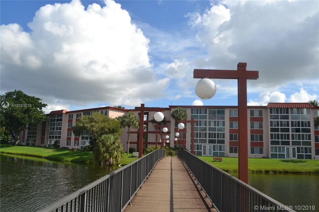 Bridge walkway to clubhouse