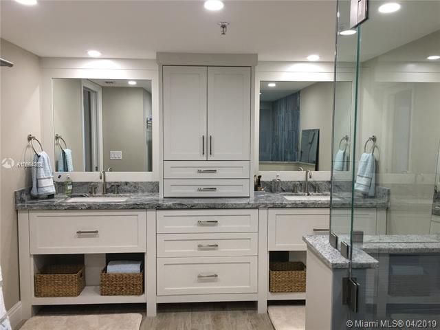 Master bathroom with dual vanities