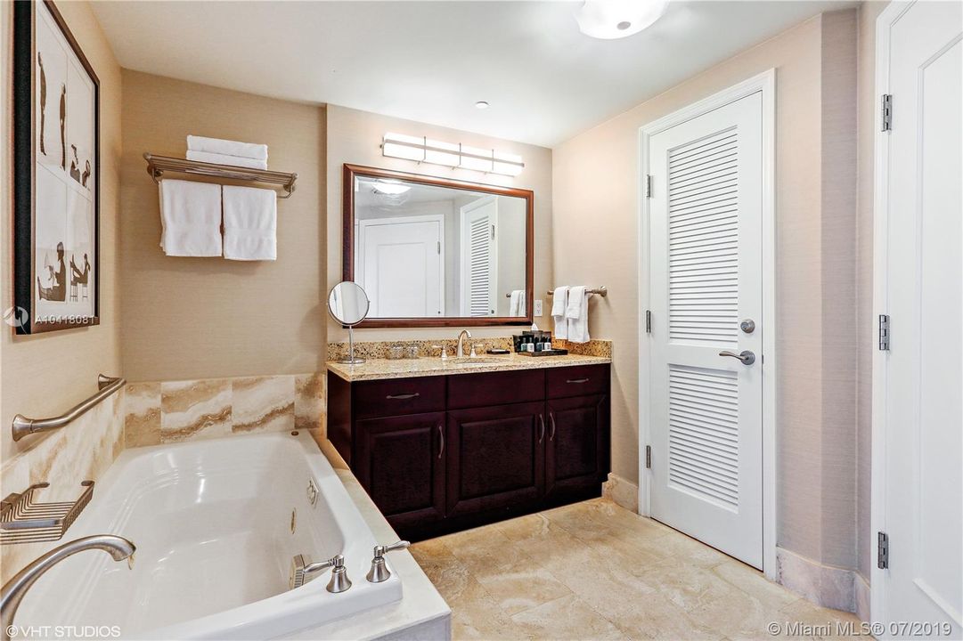 Master bathroom with owners closet