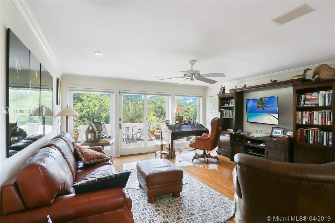 Bonus library/media room on 2nd level with outdoor balcony overlooking golf course and main Clubhouse