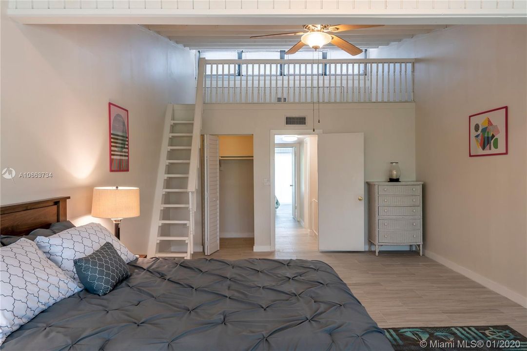 Master Bedroom comes compete with walk-in closet and LOFT!! Perfect for extra storage OR just put the kids up there for a slumber and fort party.
