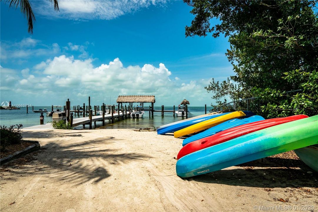 Dock available to residents in Private Keys Beach with kayaks!!
