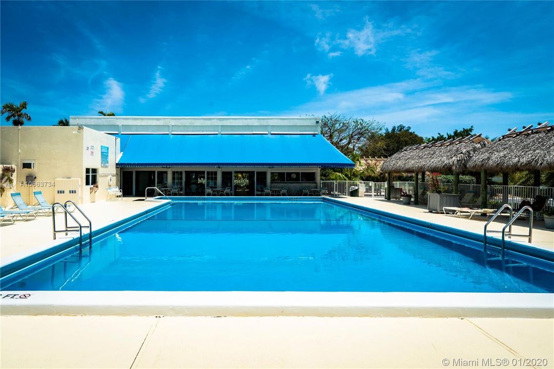 Olympic sized pool with plenty of cabana shades available to beat the summer heat!
