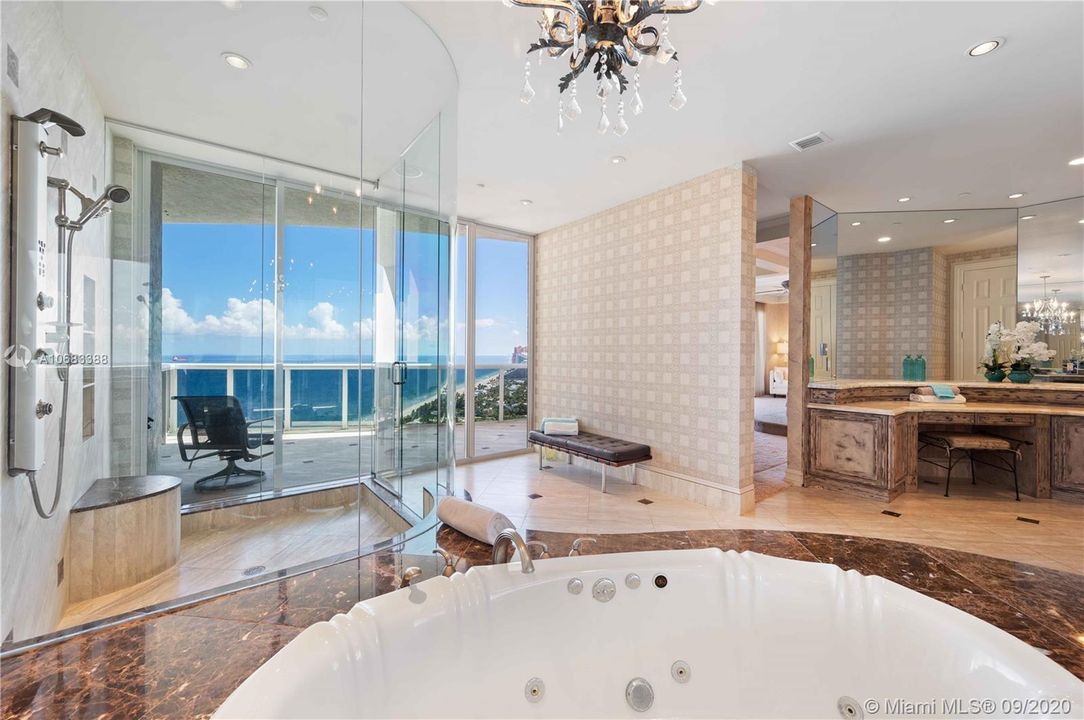 Shower or bathe in views