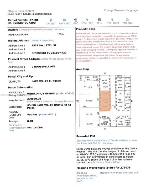 For Sale: $53,992 (0.78 acres)