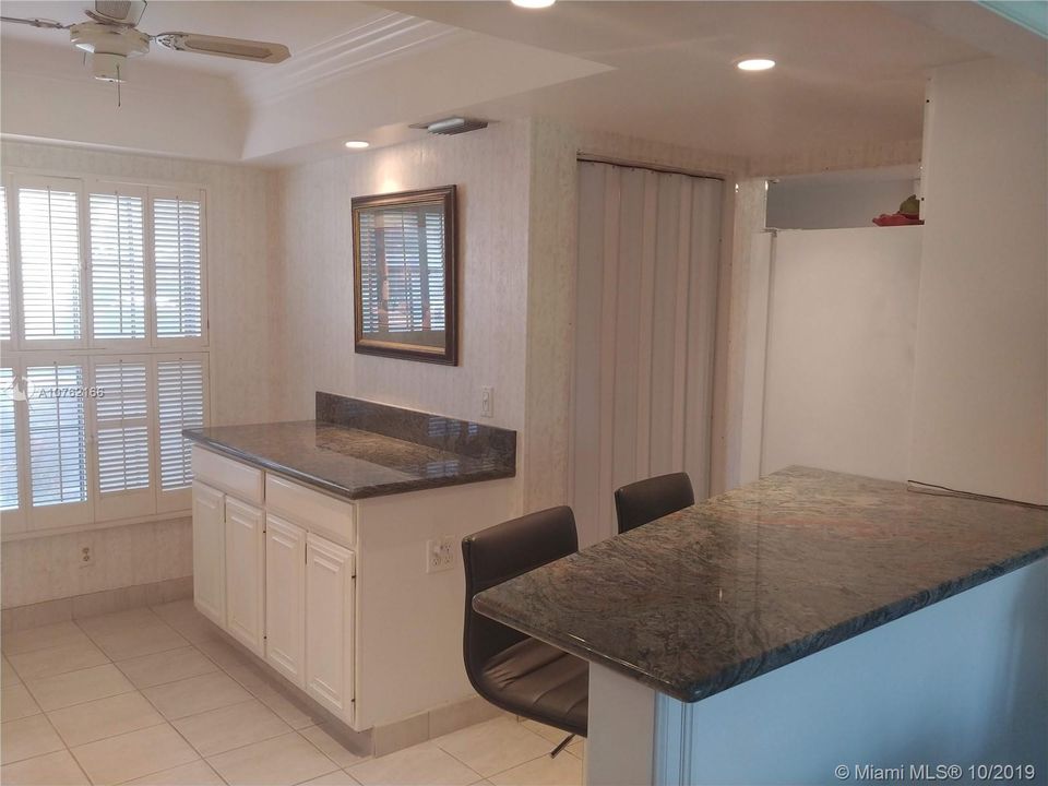 Eat in kitchen bar area.
