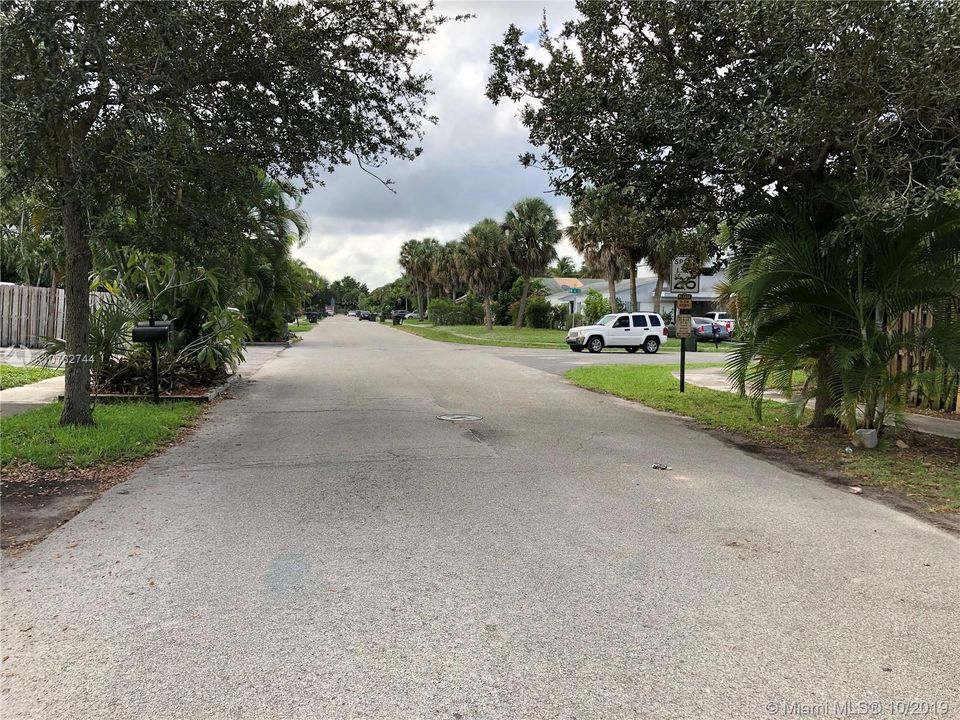 Nice tree-lined street outside villa