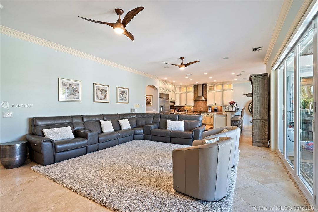 Family room and kitchen.