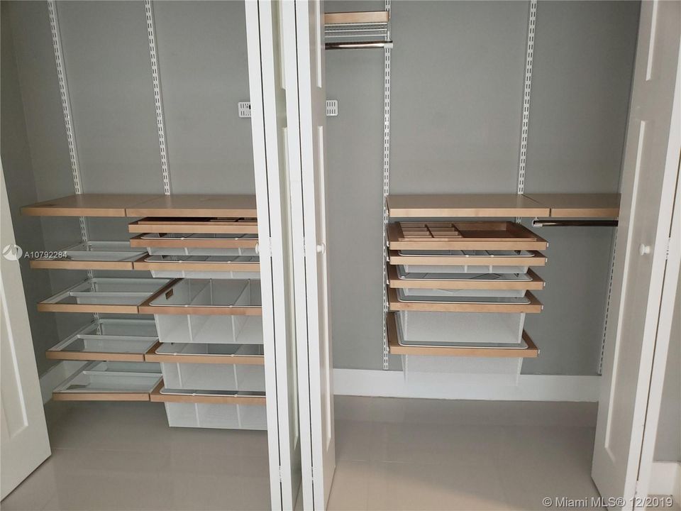 Master closet close up.