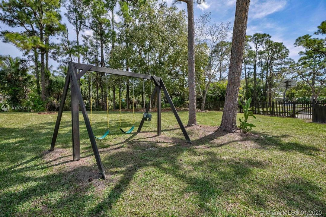 Backyard swing set