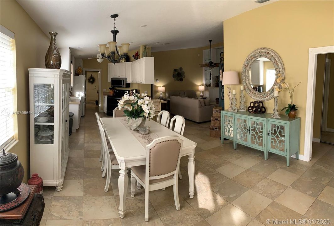 View of Dining Room/kitchen & living room