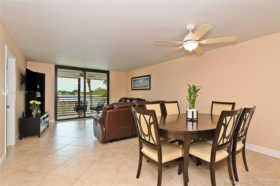 Spacious living area with beautiful, relaxing panoramic lake view