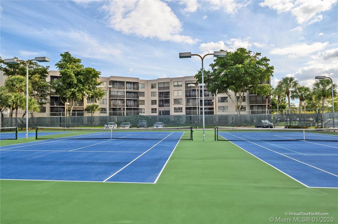 Numerous tennis courts