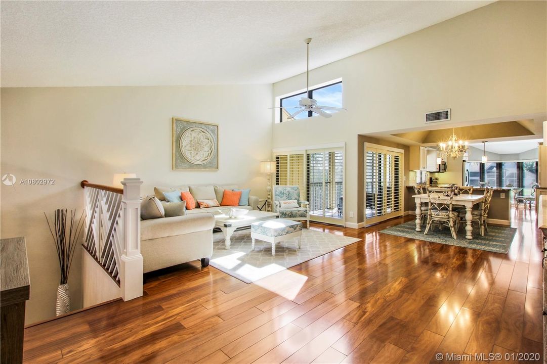 Volume ceilings in living area