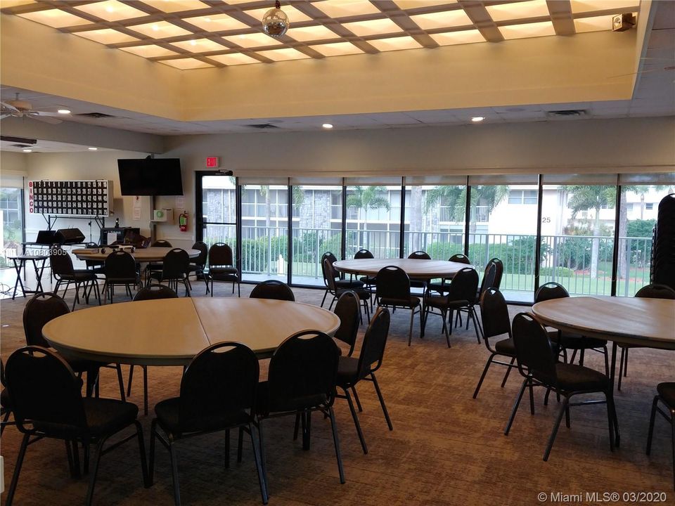 Huge Clubhouse community room, dances, events, parties, Bingo, Karaoke and more.