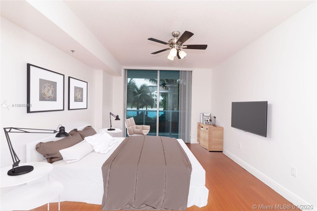 This Virtually Staged photo shows the many decor options for the master bedroom
