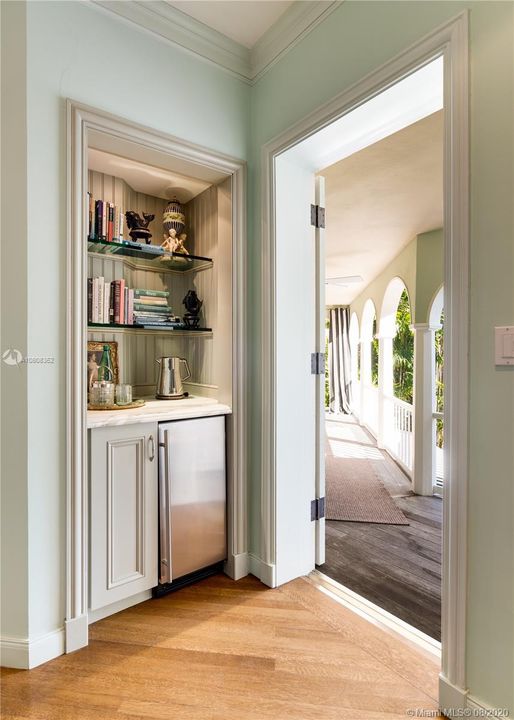 Upstairs refrigerator in the lounge space for convenience