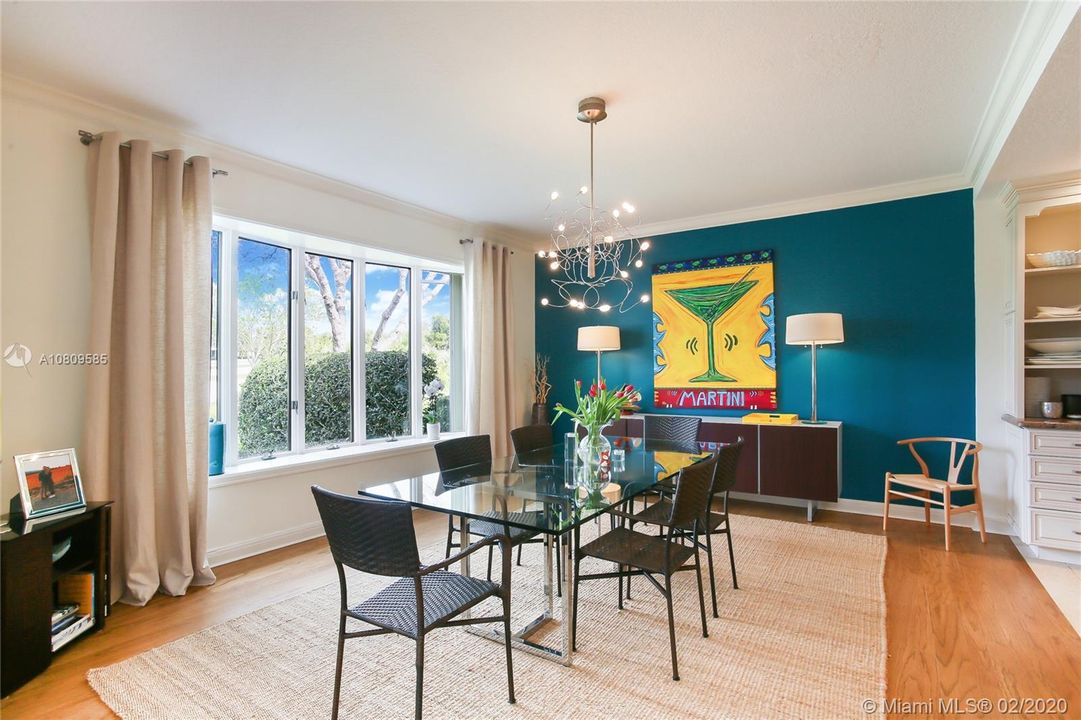 Dining room overlooks the golf course