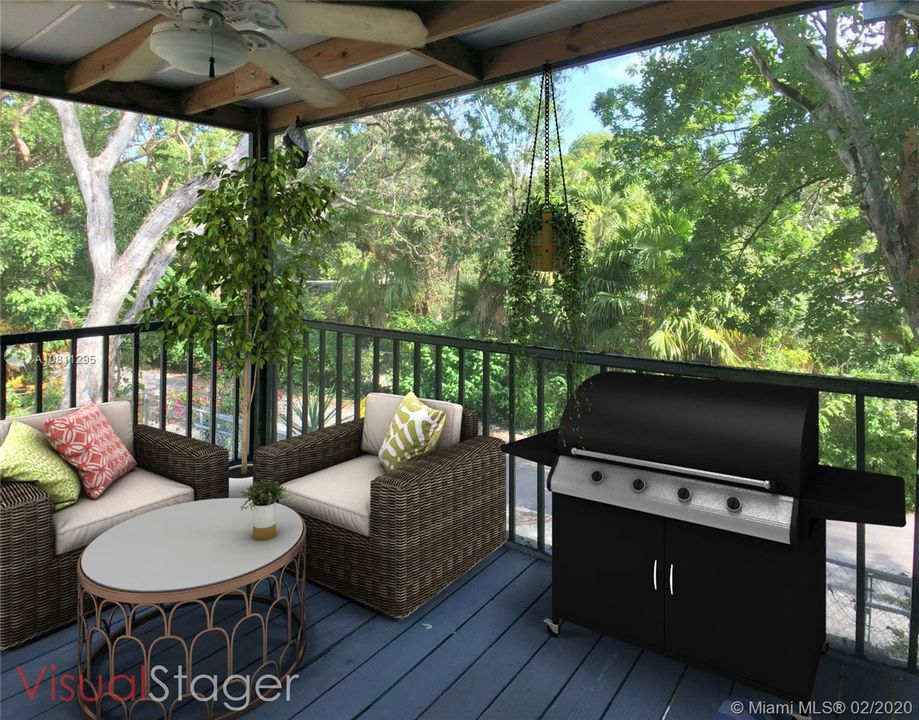 Screened Porch Virtually Staged