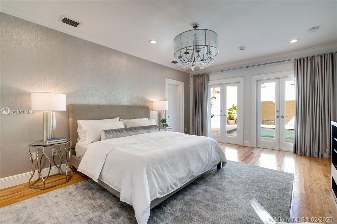 Views of the garden from the sumptuous master bedroom
