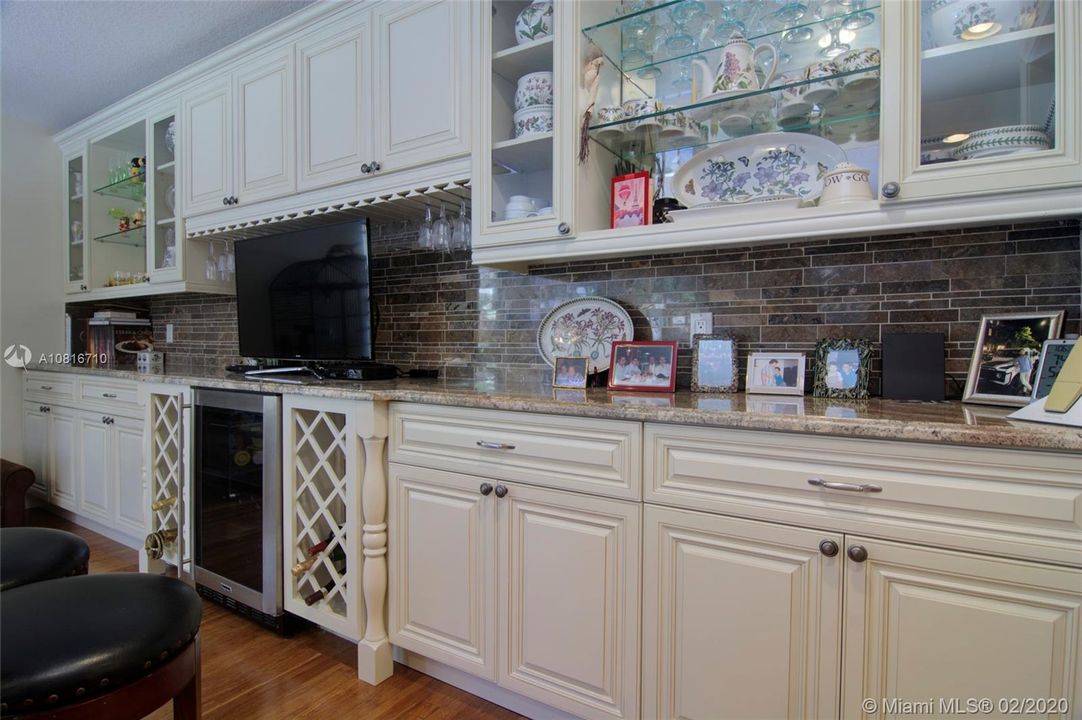 Extra kitchen cabinetry w/wine cooler