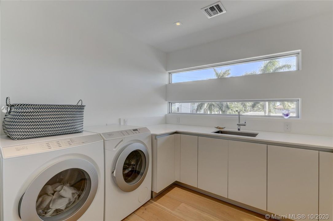 Upstairs Laundry Room with Miele w/d (another washer / dryer is in mudroom downstairs)