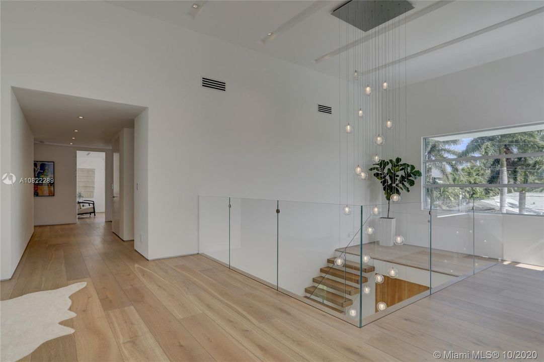 View toward Master Bedroom to Left, Guest Room in front, Elevator and Main Laundry Room to the right