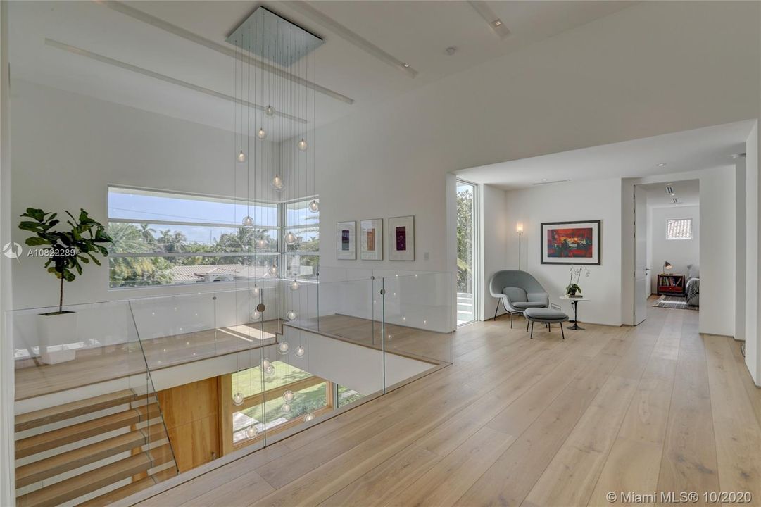 Two bedrooms on either side of the hallway