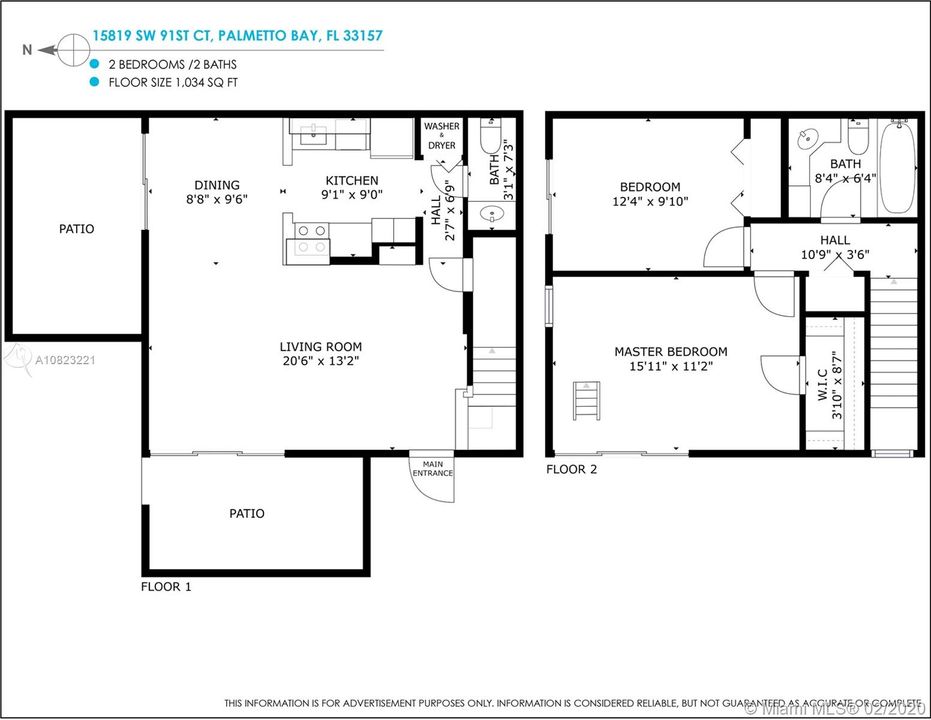 最近售出: $215,000 (2 贝兹, 1 浴室, 1034 平方英尺)