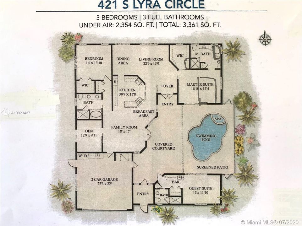 Floor plan showing this amazing well thought out layout and unique design of this custom built house 1998