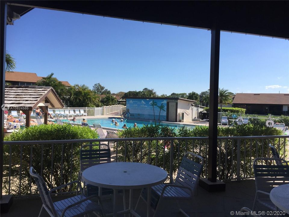 A shady area by pool