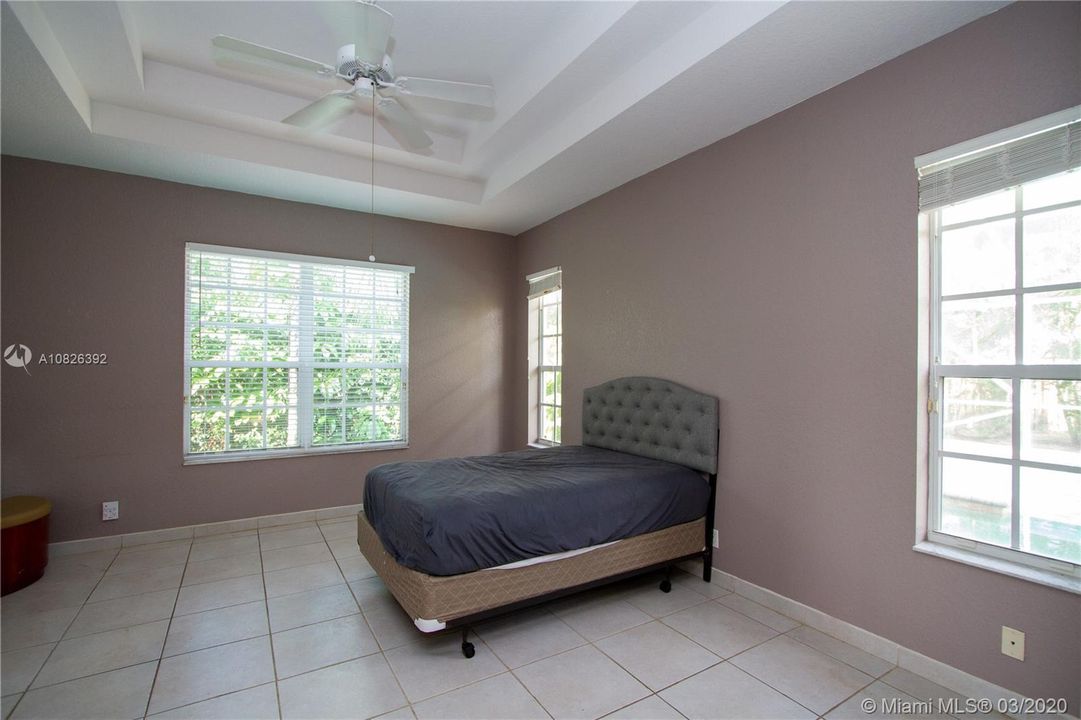 Master bedroom with tray ceilings