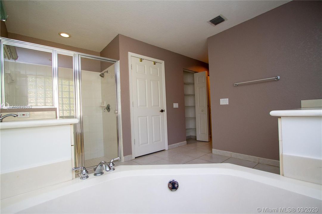 Roman tub in Master bathroom