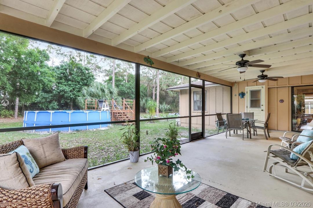 Screened back patio