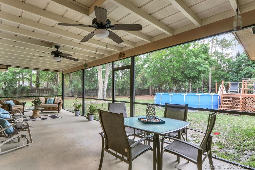 Screened back patio