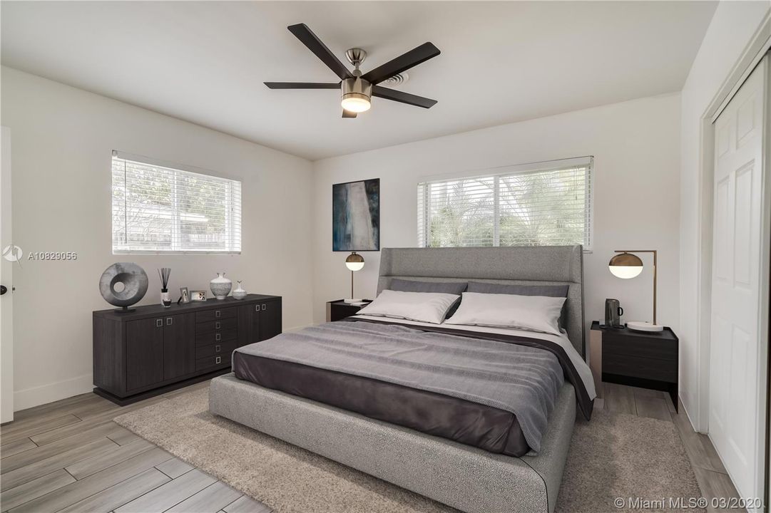 Virtually Staged Master Bedroom