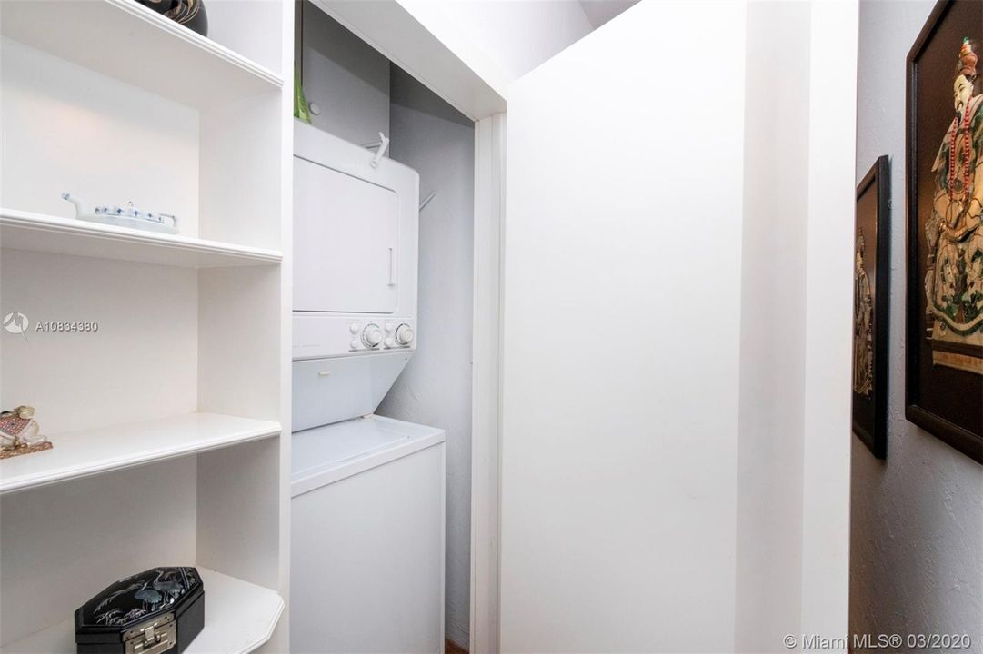 Washer and Dryer in cool hidden wall closet