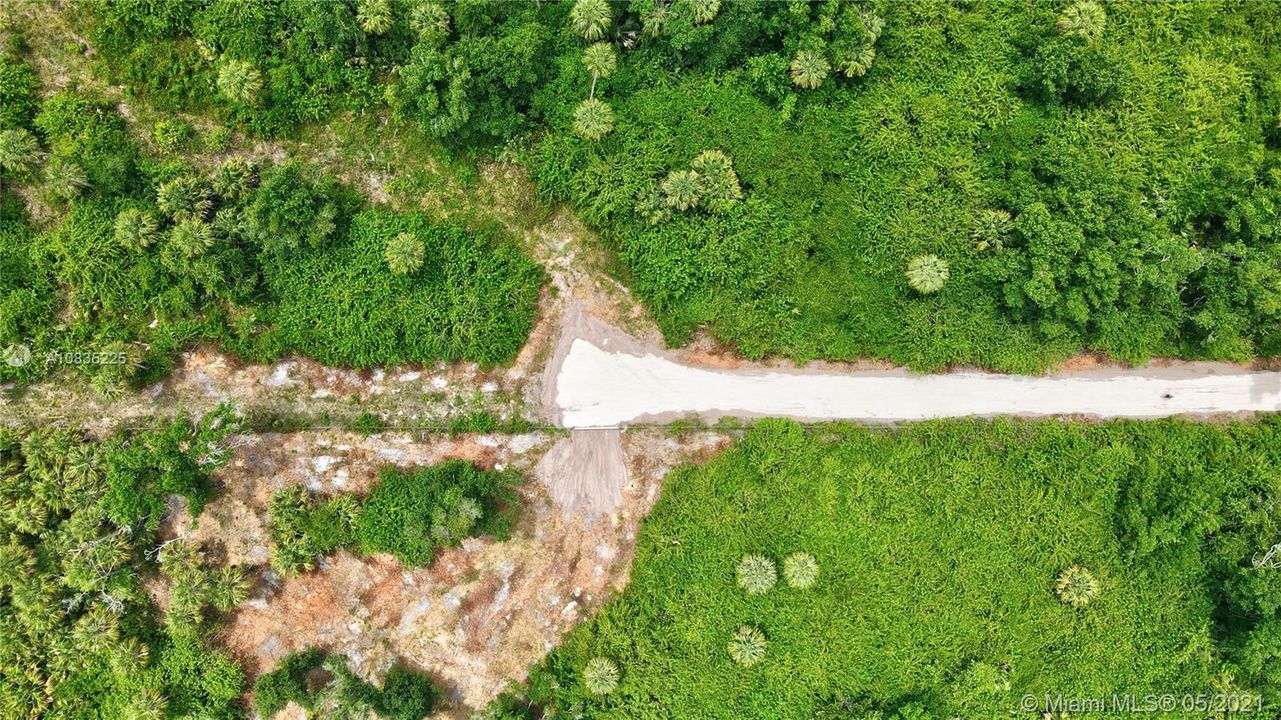 Aerial view of property entry