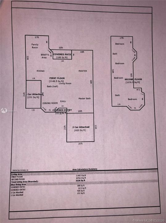 Original floor plan of home