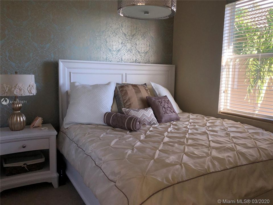 Upstairs bedroom #1 attached to jack and jill bathroom. (king size bed in pic)