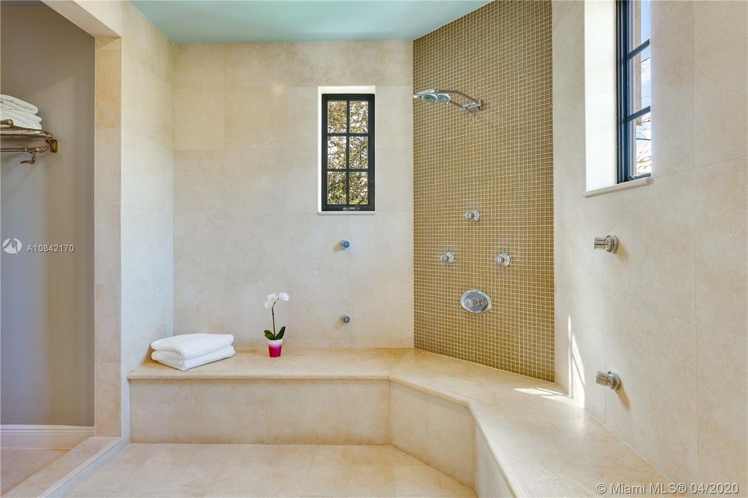 Master bathroom walk through shower