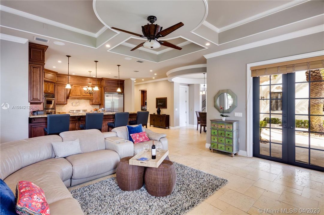 Family room opens to spacious kitchen
