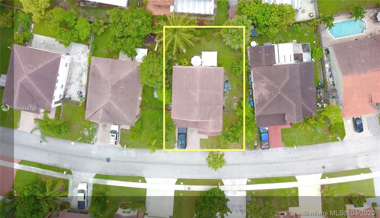 drone view of the house and land