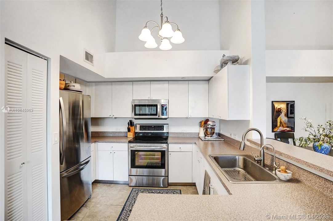 Kitchen with upgraded water filtration for drinking water right out the faucet.