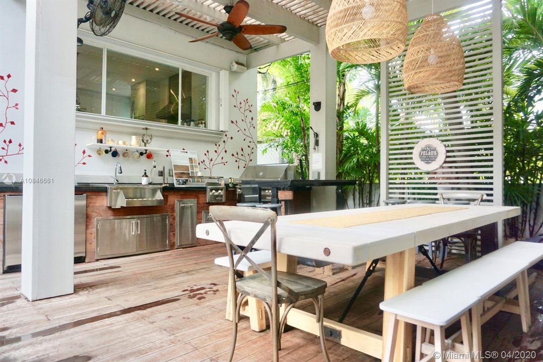 Inviting roofed Summer Kitchen