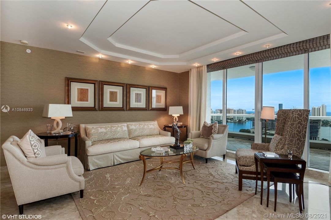 Formal living room overlooking the intracoastal