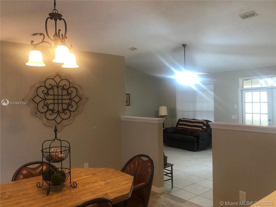 Dining area lookout towards living room