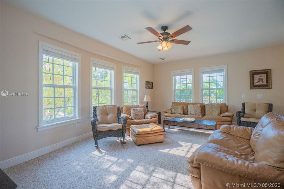 Living Room with Bay windows