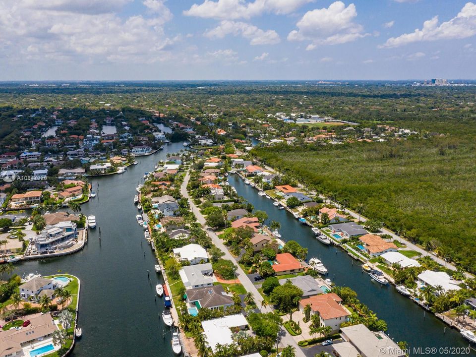 Aerial views looking west